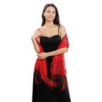 Long Fringe Sequin Shawl