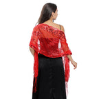 Long Fringe Sequin Shawl