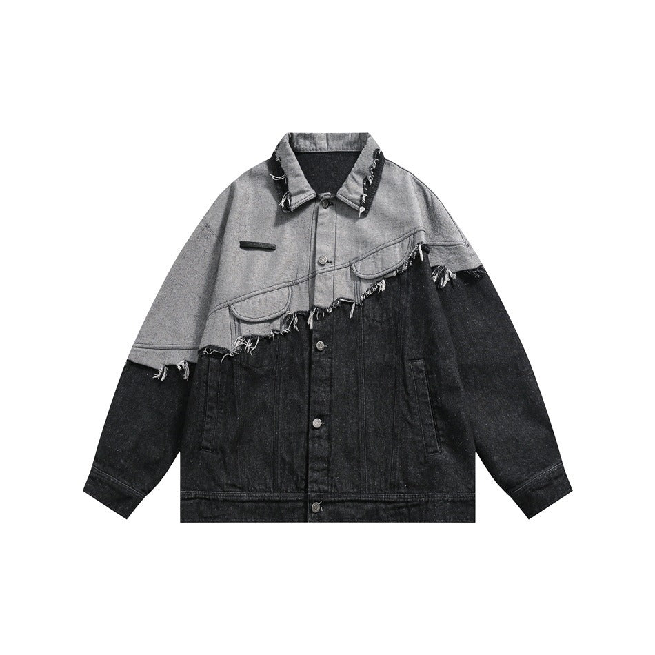 The Onyx Splice Lapel Denim Jacket