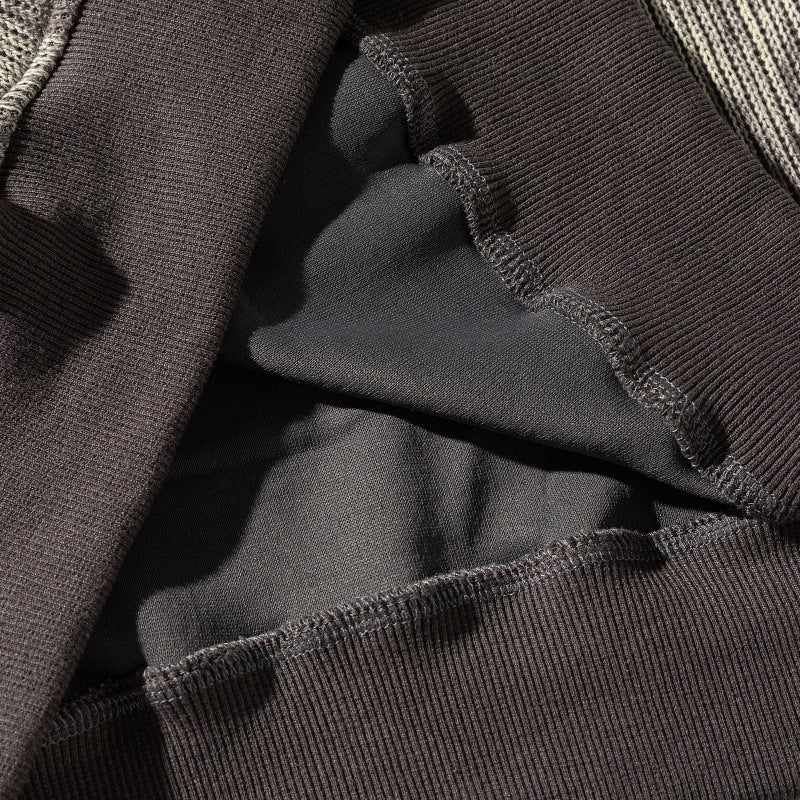 Dyeing Color-blocked Loose Long Sleeve Mock Neck Sweatshirt Men