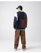 Relaxed Fit Colorblock Sweater