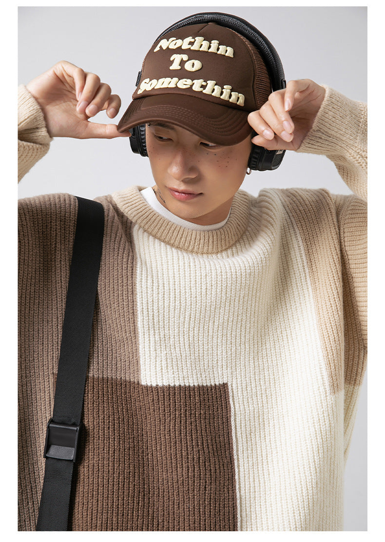 Relaxed Fit Colorblock Sweater