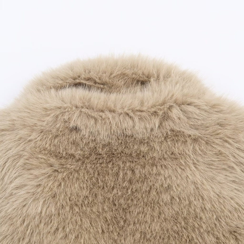 Cozy Turn-Down Collar Fur Jacket
