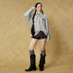 The Lattice Layer Crochet Hooded Sweatshirt