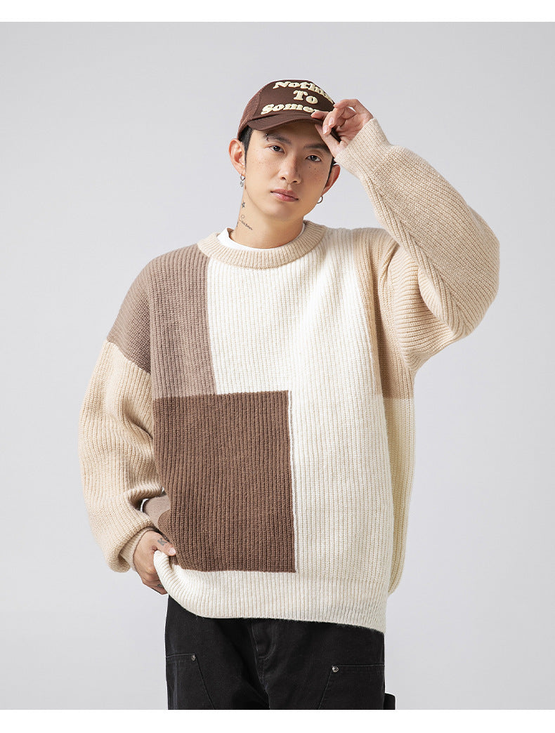Relaxed Fit Colorblock Sweater