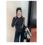 Mock Two-Piece Off-Shoulder Knit Top