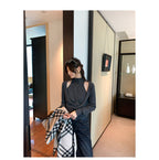 Mock Two-Piece Off-Shoulder Knit Top