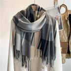 Chic Plaid Fringe Scarf