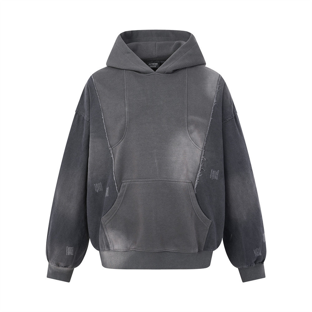 The Ash Worn Distressed Pullover Hoodie