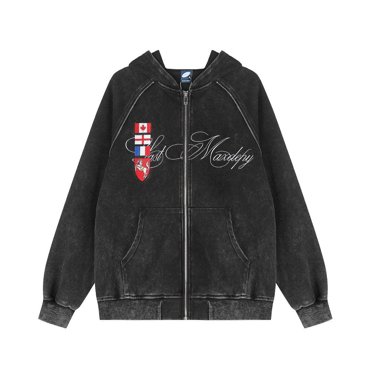 The Patchwork Crest Vintage Hooded Jacket