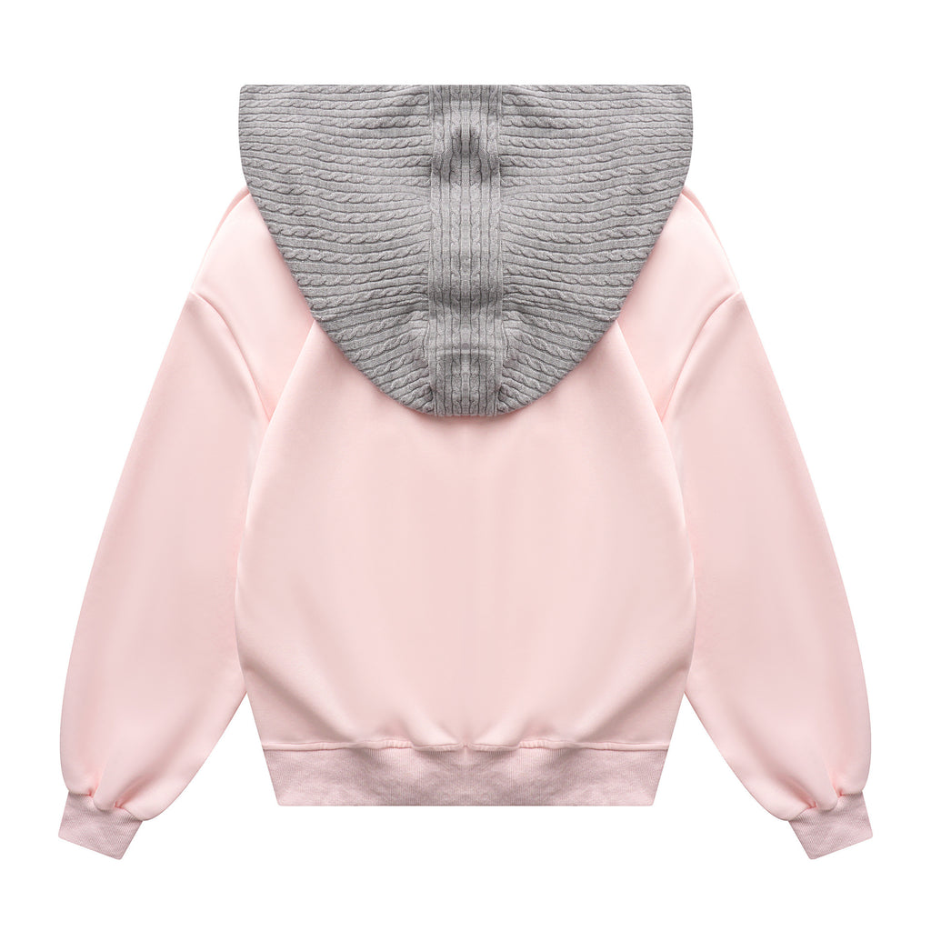 The Pink Shawl Layer Hooded Sweatshirt