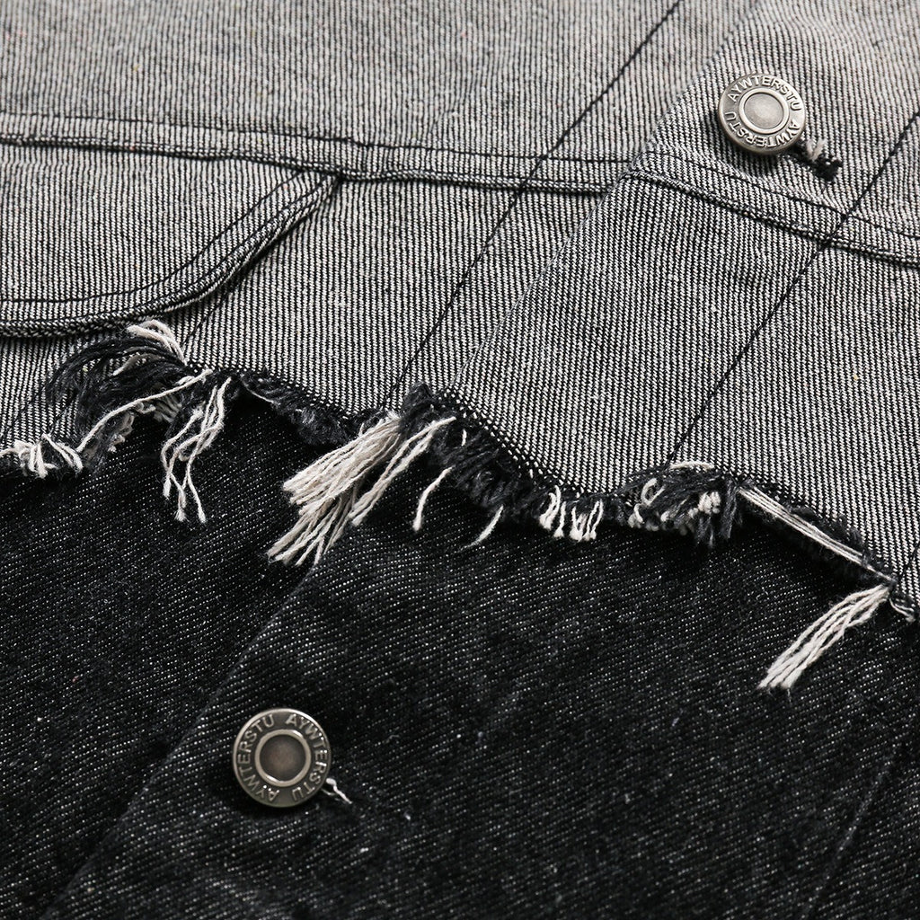 The Onyx Splice Lapel Denim Jacket