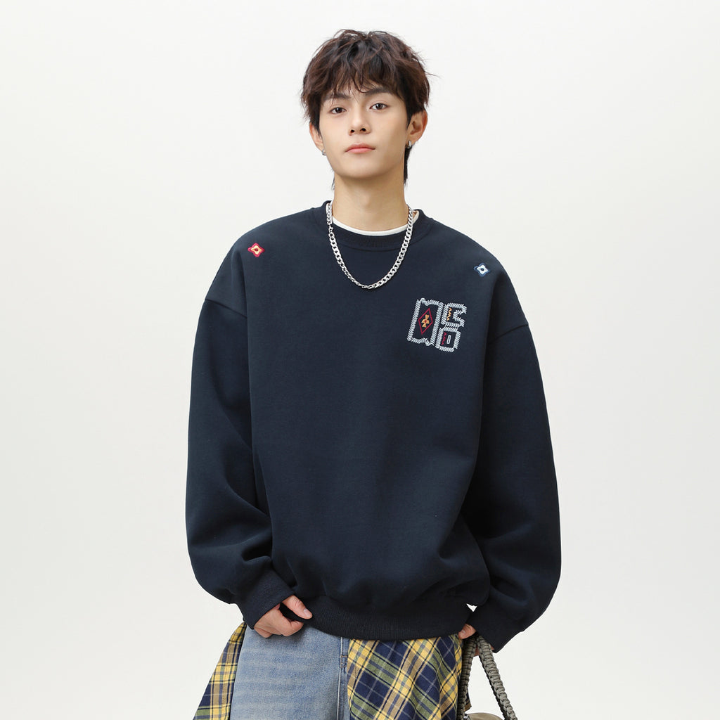 The Stitched Horizon Embroidered Crewneck Sweatshirt