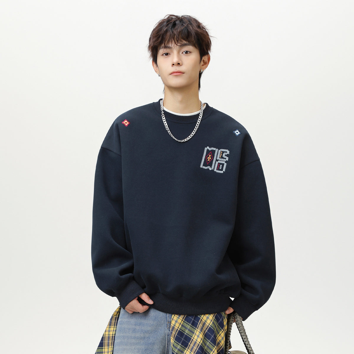 The Stitched Horizon Embroidered Crewneck Sweatshirt