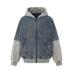 The Faded Block Fake Two-Piece Hooded Jacket