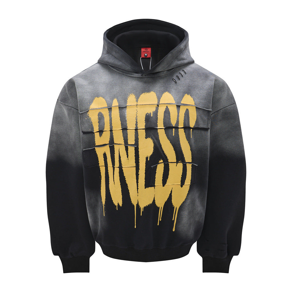 The Static Fade Spray Letter Hoodie