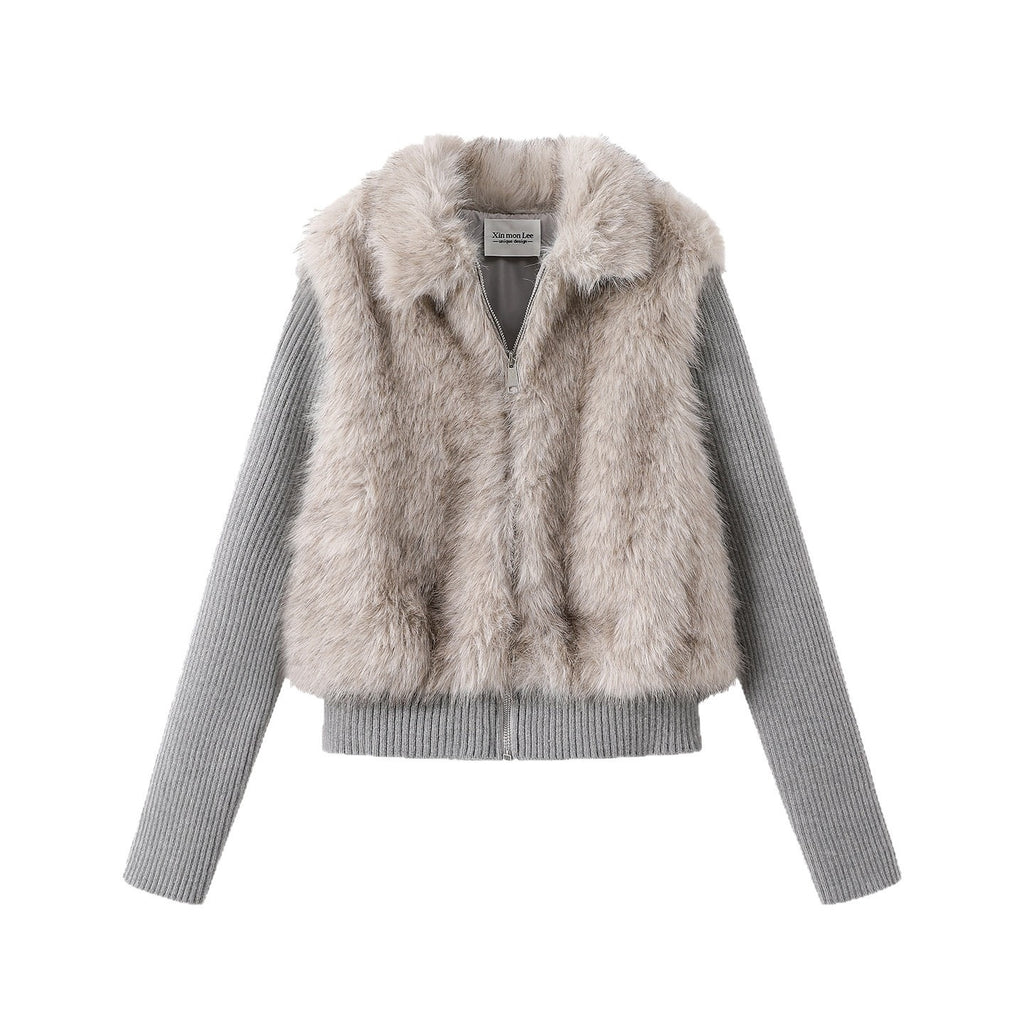 The Cloud Trim Faux Fur Cropped Jacket