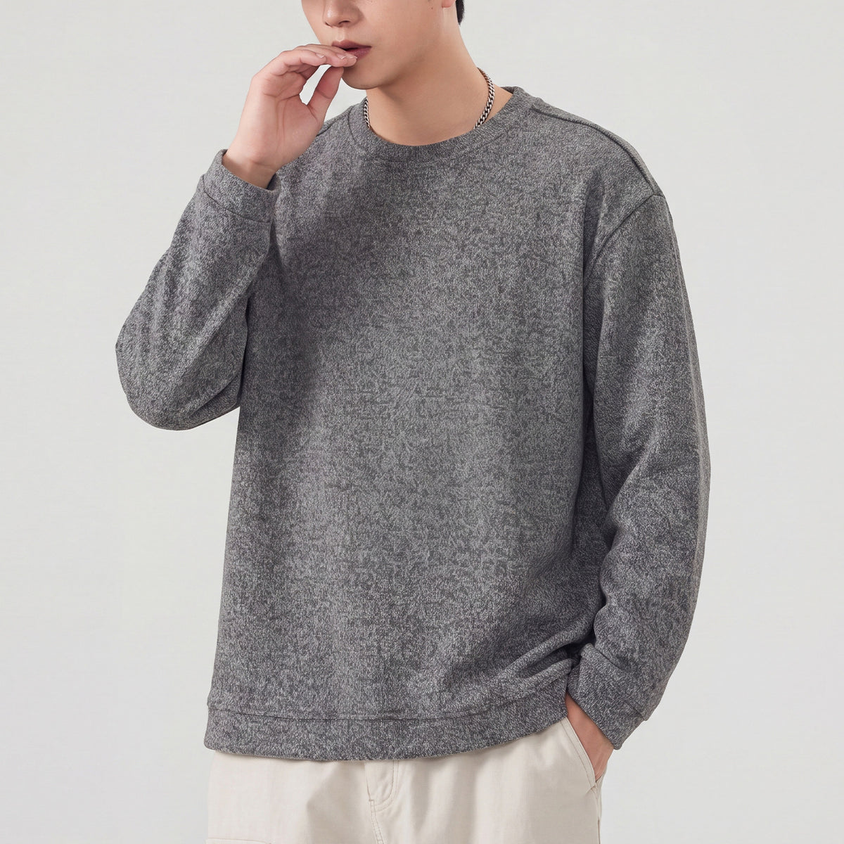 The Granite Marl Heavyweight Pullover Sweatshirt