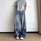 The Ocean Script Embroidered Loose Fit Jeans