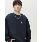 The Quiet Thread Embroidered Round Neck Sweatshirt