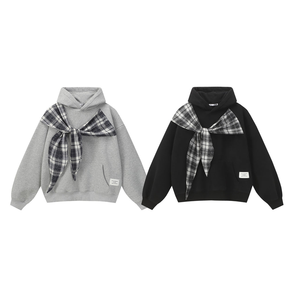 The Bow Layer Faux Two-Piece Hoodie