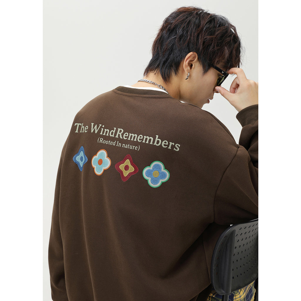 The Umber Outline Printed Crewneck Sweatshirt