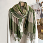 Chic Plaid Fringe Scarf