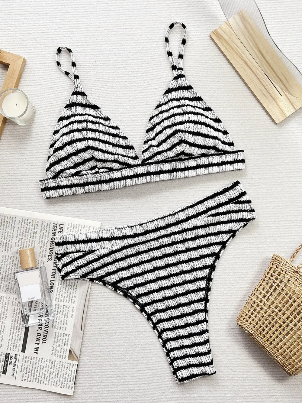 The Riviera Stripe Swim Set