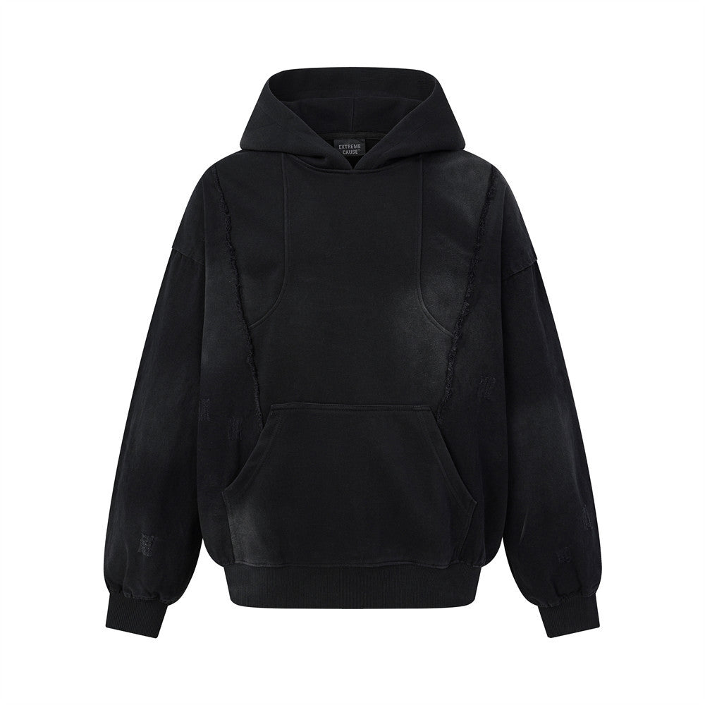The Ash Worn Distressed Pullover Hoodie