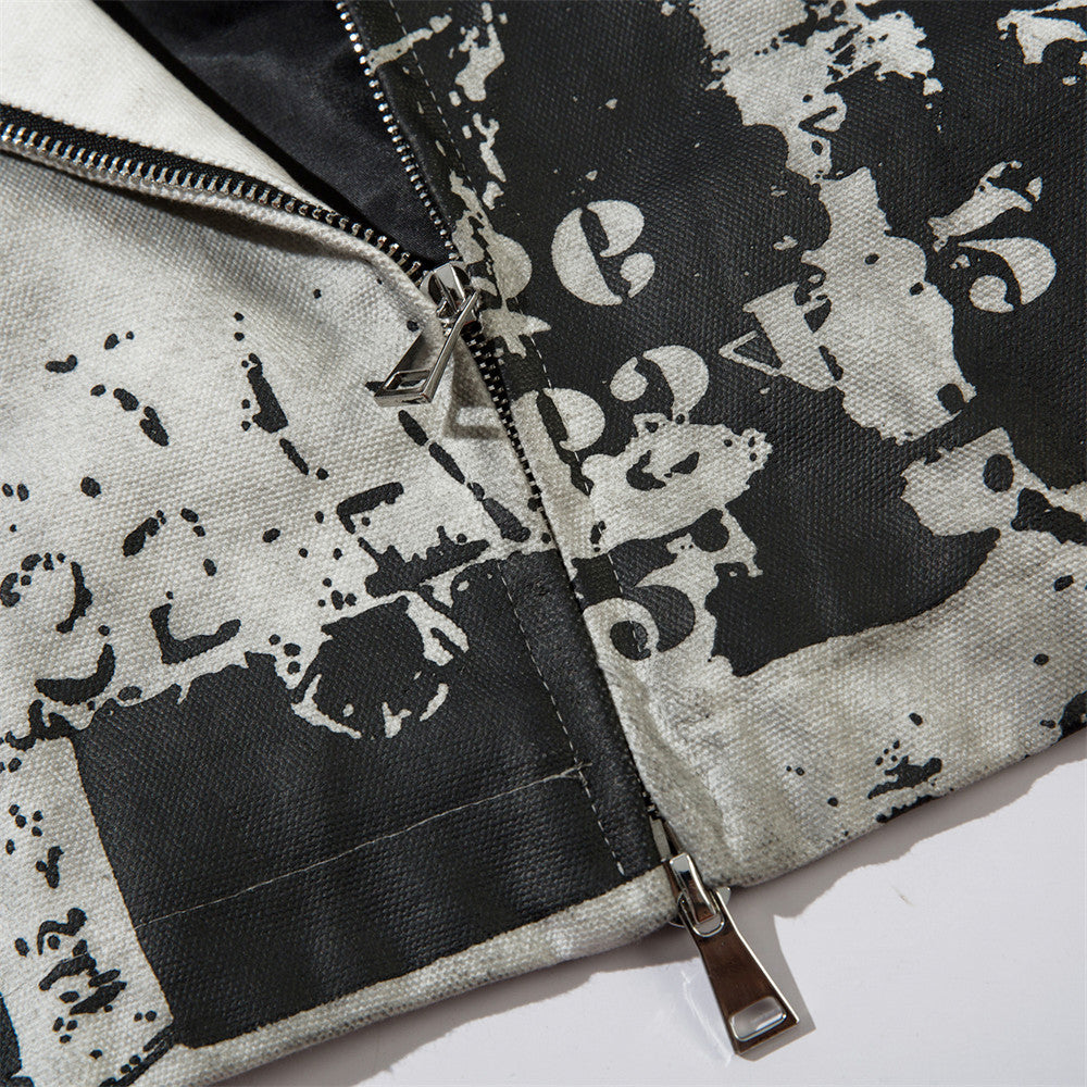 The Ivory Wash Distressed Flip Collar Jacket