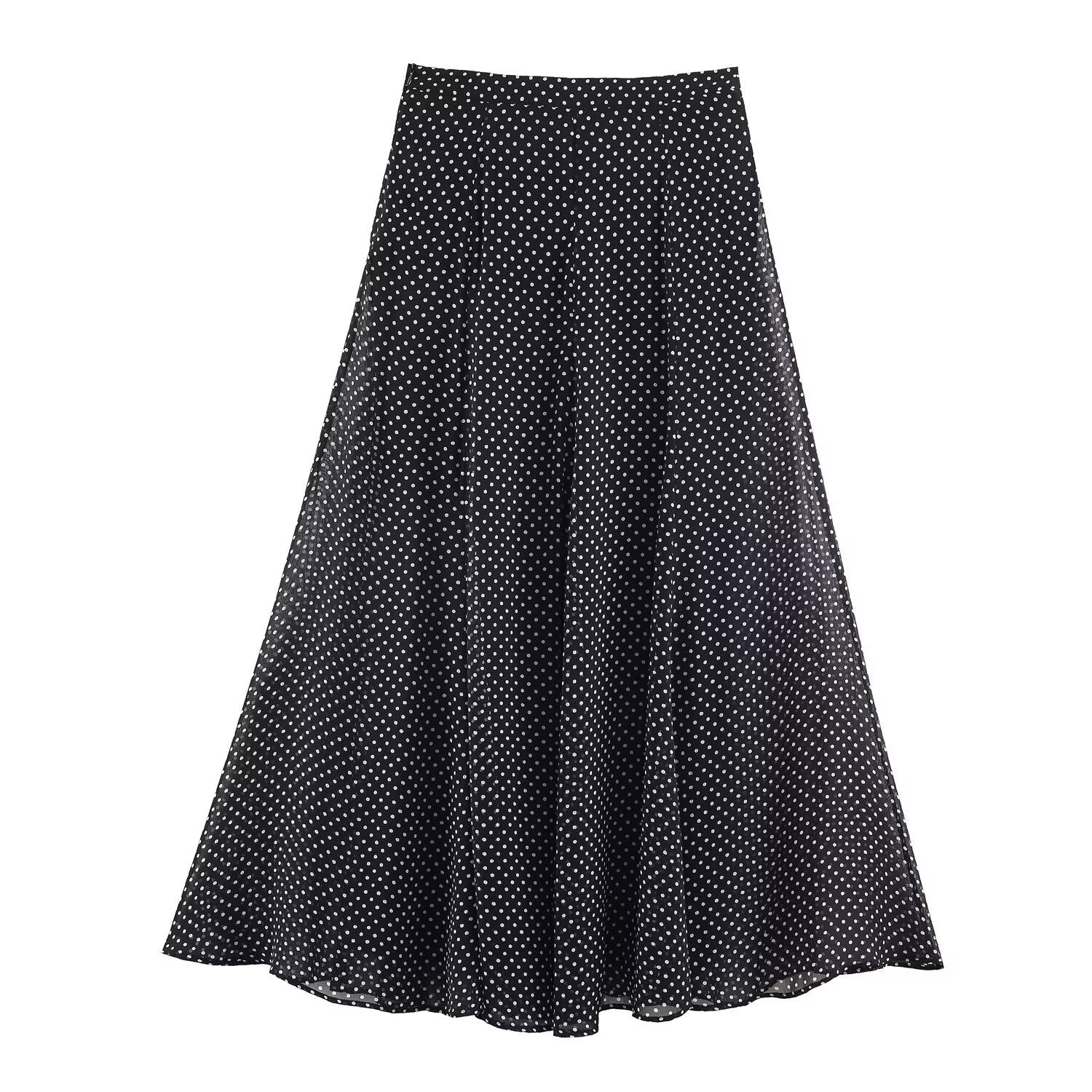 Polka Dot Bow Shirt & Long Skirt Set