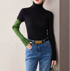 The Noir Dentelle Lace Patchwork Knit Sweater
