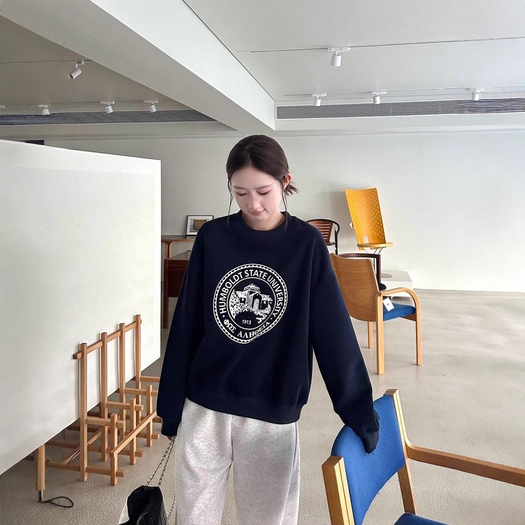 The Inkwell Letter Print Crewneck Sweatshirt