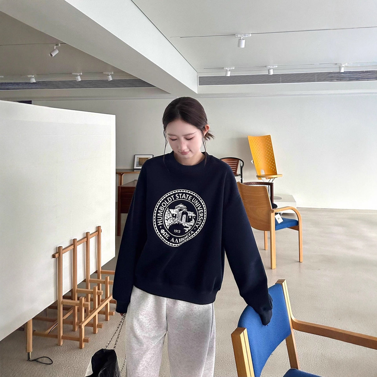 The Inkwell Letter Print Crewneck Sweatshirt
