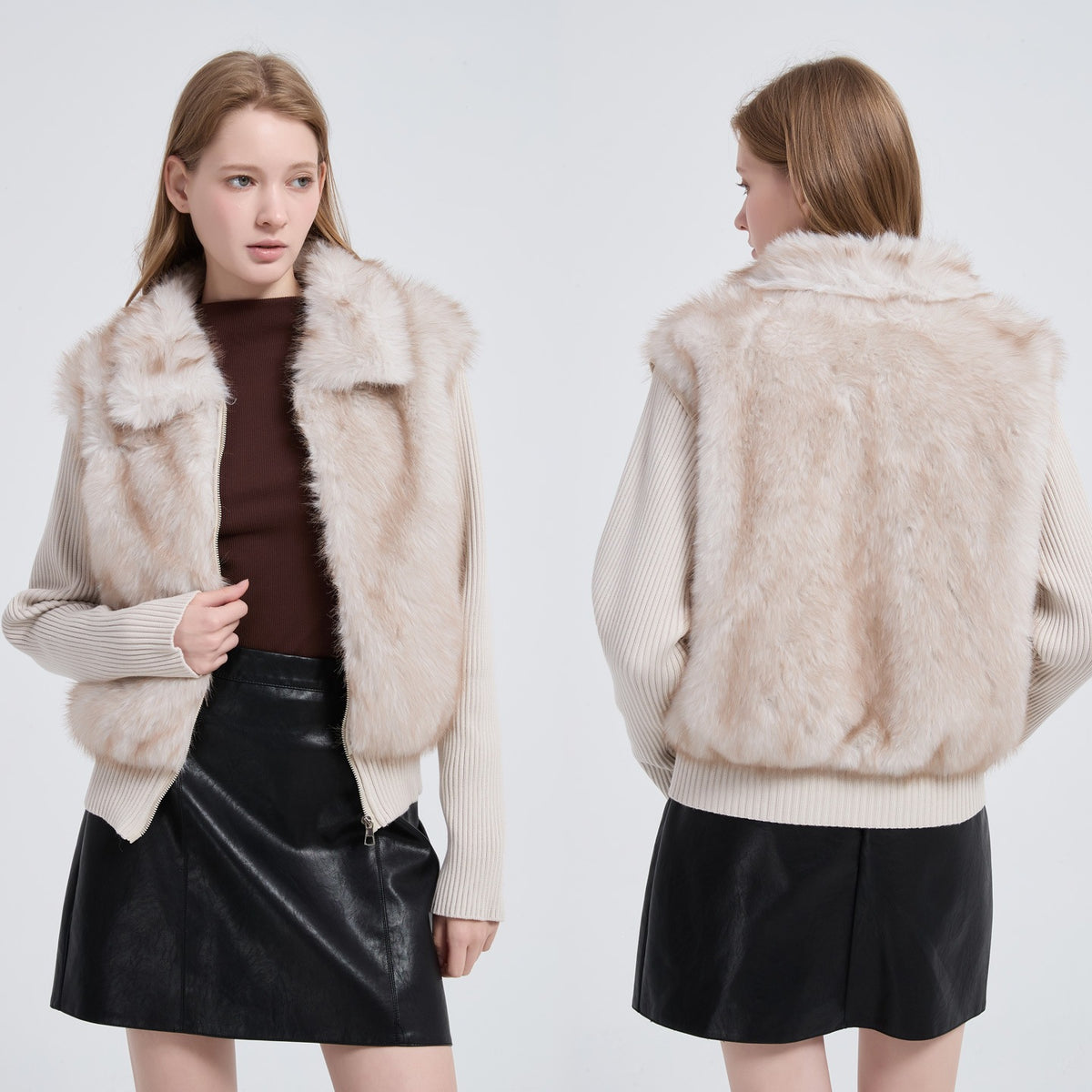 The Cloud Trim Faux Fur Cropped Jacket