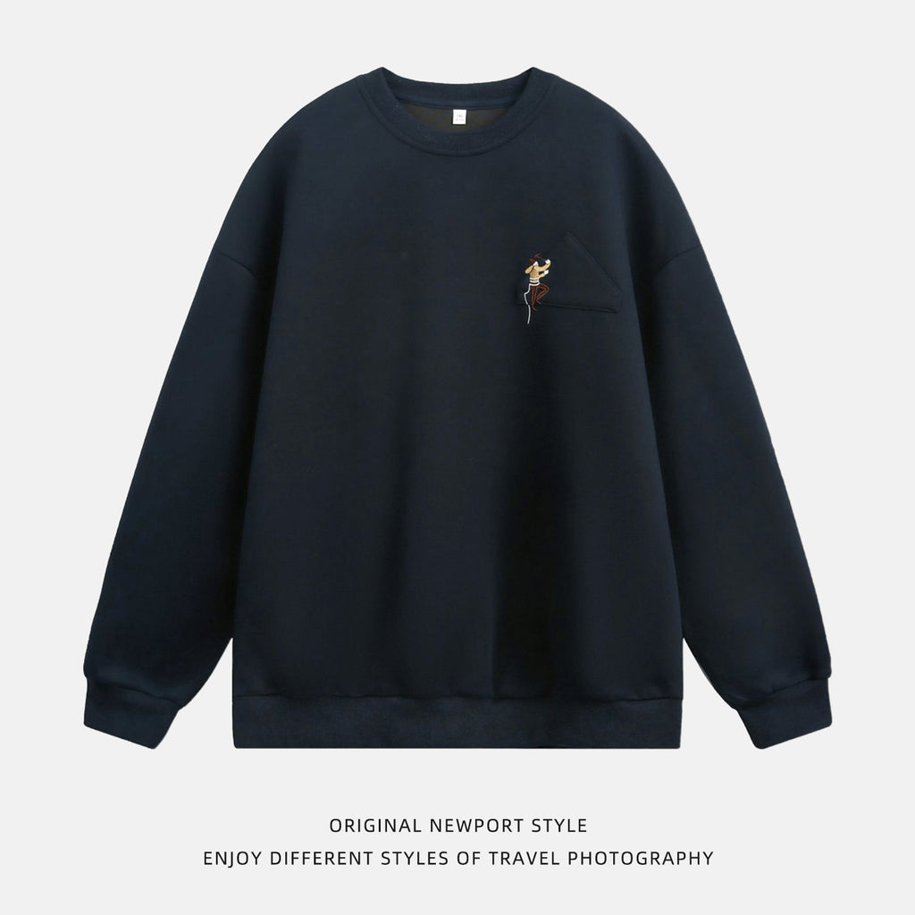 The Quiet Thread Embroidered Round Neck Sweatshirt