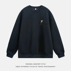 The Quiet Thread Embroidered Round Neck Sweatshirt