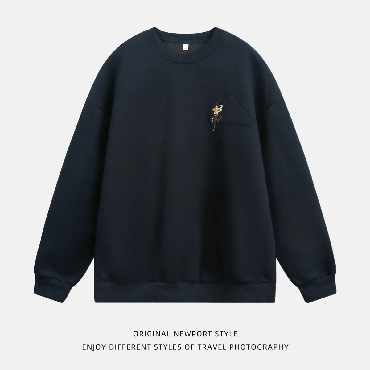 The Quiet Thread Embroidered Round Neck Sweatshirt