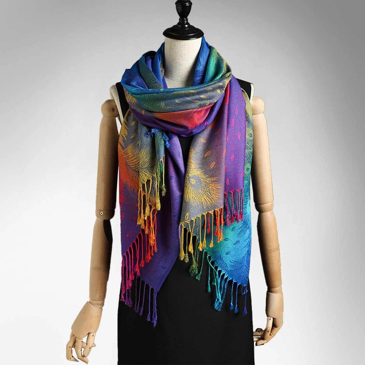Feather Tassel Long Shawl