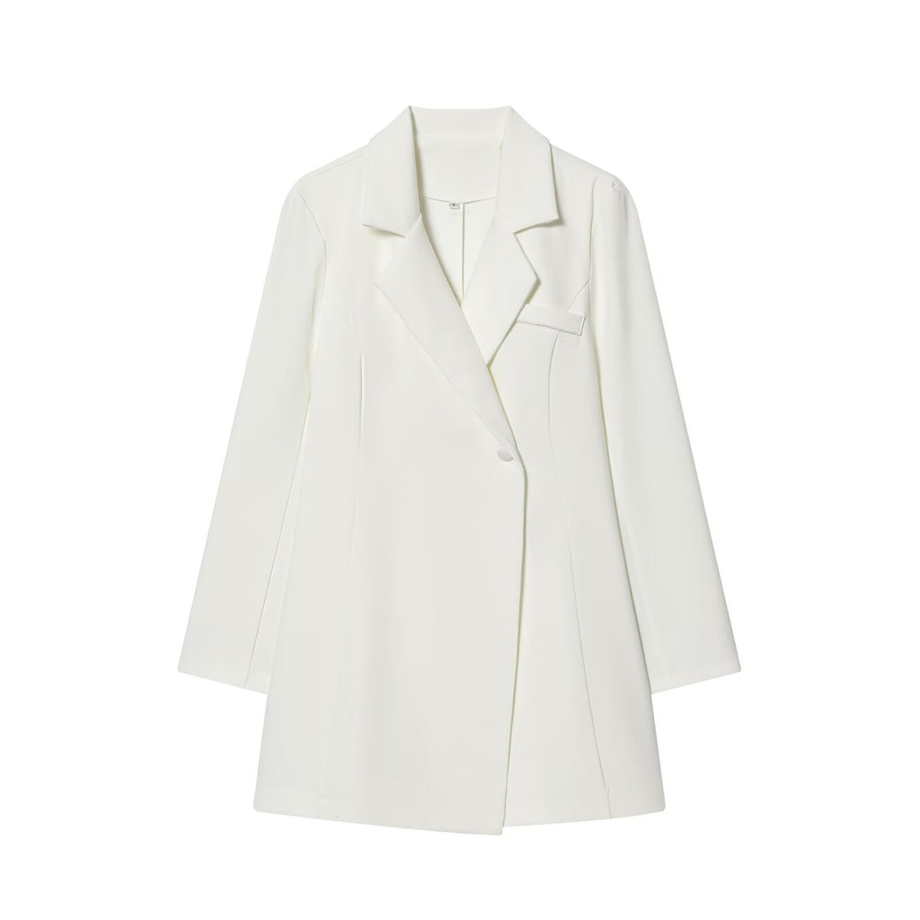 Literary Retro Blazer Skirt Outfit