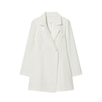 Literary Retro Blazer Skirt Outfit