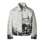 The Ivory Wash Distressed Flip Collar Jacket