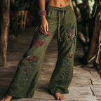 Olive Green Rock Style Trousers