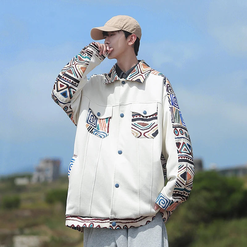 The Harajuku Mosaic Oversized Varsity Jacket