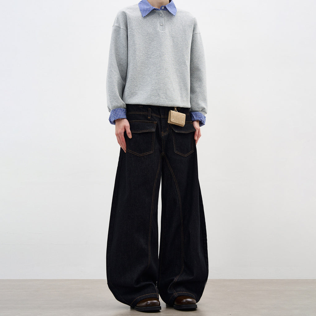 The Noir Avenue Wide Leg Denim Pants