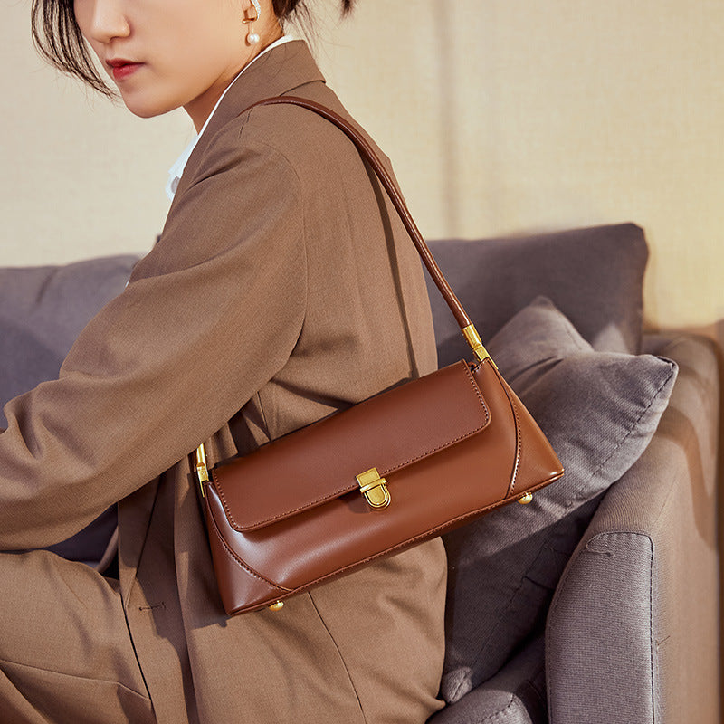 Elegant Women’s Shoulder & Crossbody Bag – Premium Cowhide Leather