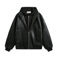 The Obsidian Layer Faux Leather Hooded Jacket