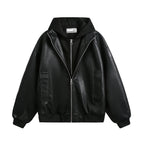 The Obsidian Layer Faux Leather Hooded Jacket