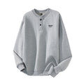 The Sakura Thread Embroidered Henley Sweatshirt