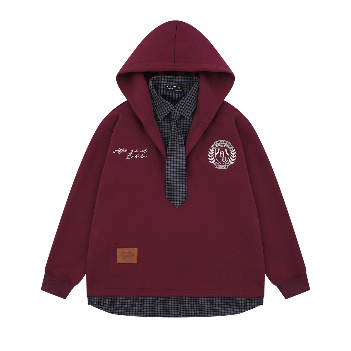 The Burgundy Drift Faux Two-Piece Hoodie